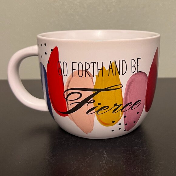 Wild Sage GO FORTH AND BE FIERCE Oversized Ceramic Coffee Mug / Soup Bowl - Picture 1 of 7